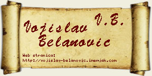 Vojislav Belanović vizit kartica